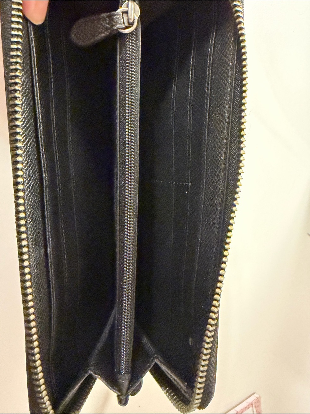 Coach Red Plaid Zip-Around Wallet with Black Accents - Picture 5 of 5